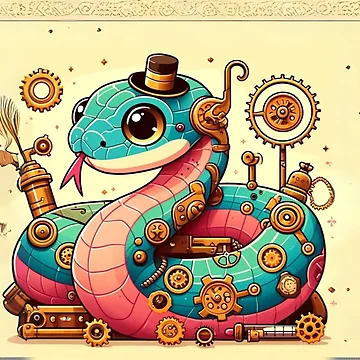 Artwork thumbnail, Steampunk Bismarck Ringed Python by Sillytoe