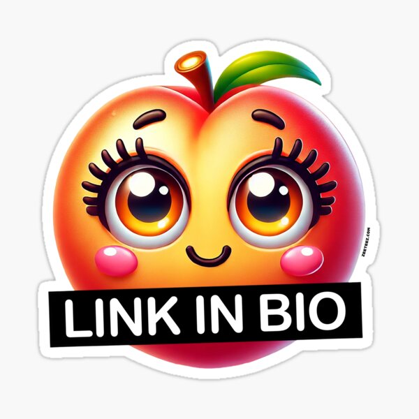Link in Bio Peach Sticker