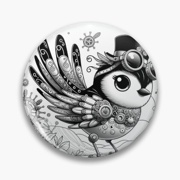 Item preview, Steampunk Black and White Warbler designed and sold by Sillytoe.