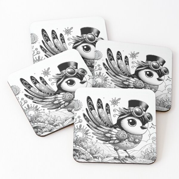 Item preview, Steampunk Black and White Warbler designed and sold by Sillytoe.