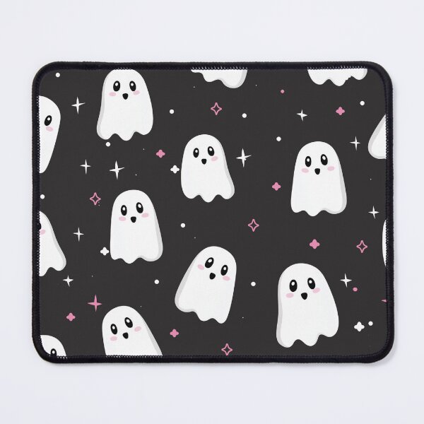 Item preview, White, black and pink pattern of cute ghost kawaii spooky and adorable minimalism fashion outfit designed and sold by · GAMING SOUL ·.