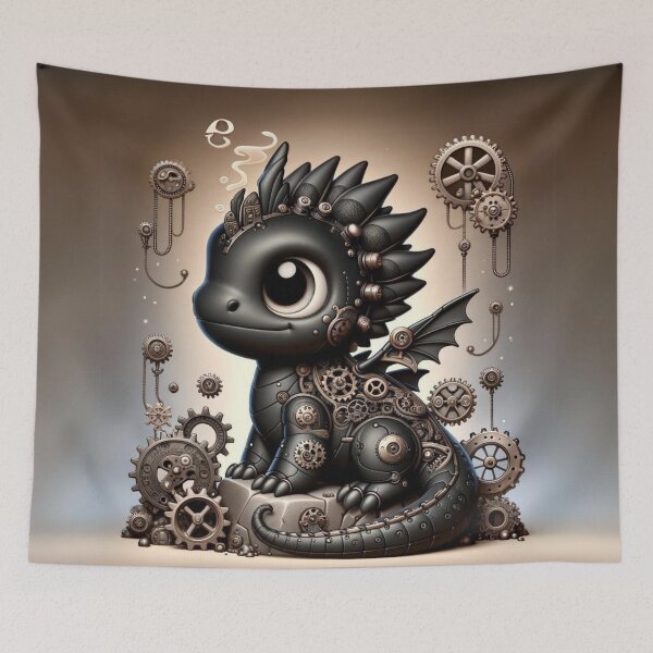 Item preview, Steampunk Black Dragon Lizard designed and sold by Sillytoe.
