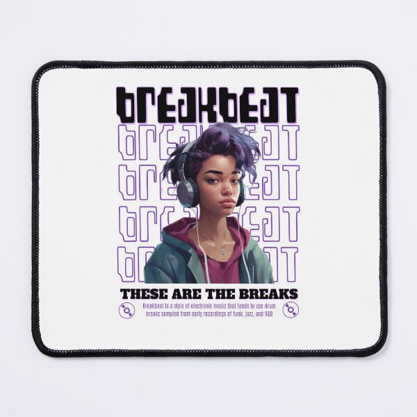 Item preview, BREAKBEAT  - Headphone Girl (black)  designed and sold by Discothreadz.