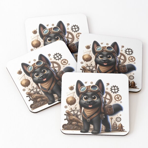 Item preview, Steampunk Black German Shepherd designed and sold by Sillytoe.