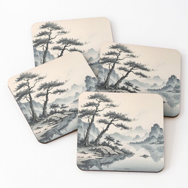 Item preview, Serene Mountain Landscape in Watercolor Style designed and sold by Fab-Haven.