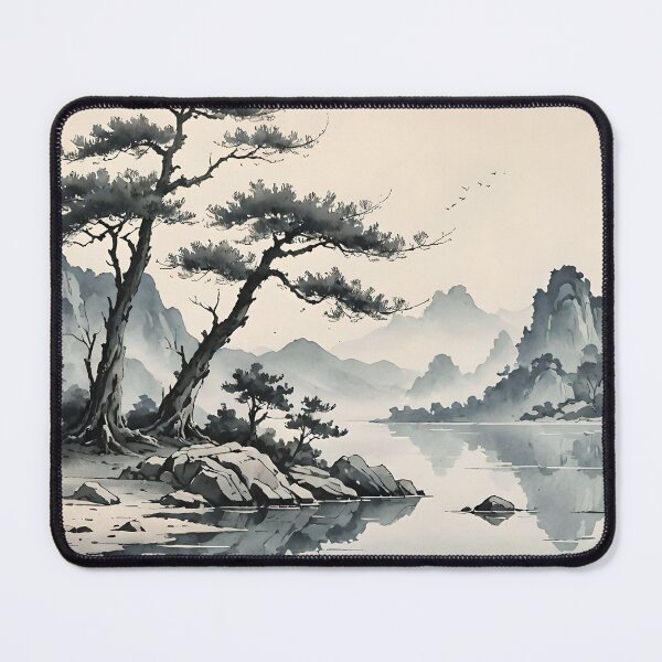 Item preview, Serene Mountain Landscape in Watercolor Style designed and sold by Fab-Haven.