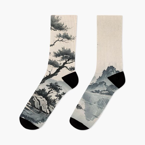 Item preview, Serene Mountain Landscape in Watercolor Style designed and sold by Fab-Haven.