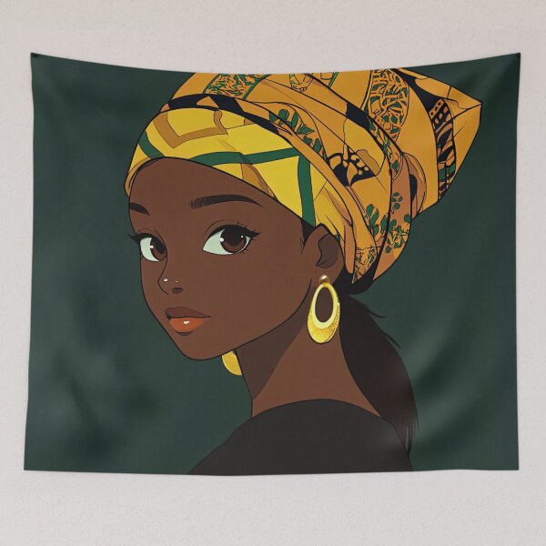 Item preview, Gabonese woman | Anime style designed and sold by ComicsFactory.