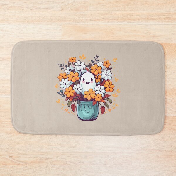 Item preview, cute pocket with happy ghost flowers bouquet fall autumn designed and sold by · GAMING SOUL ·.