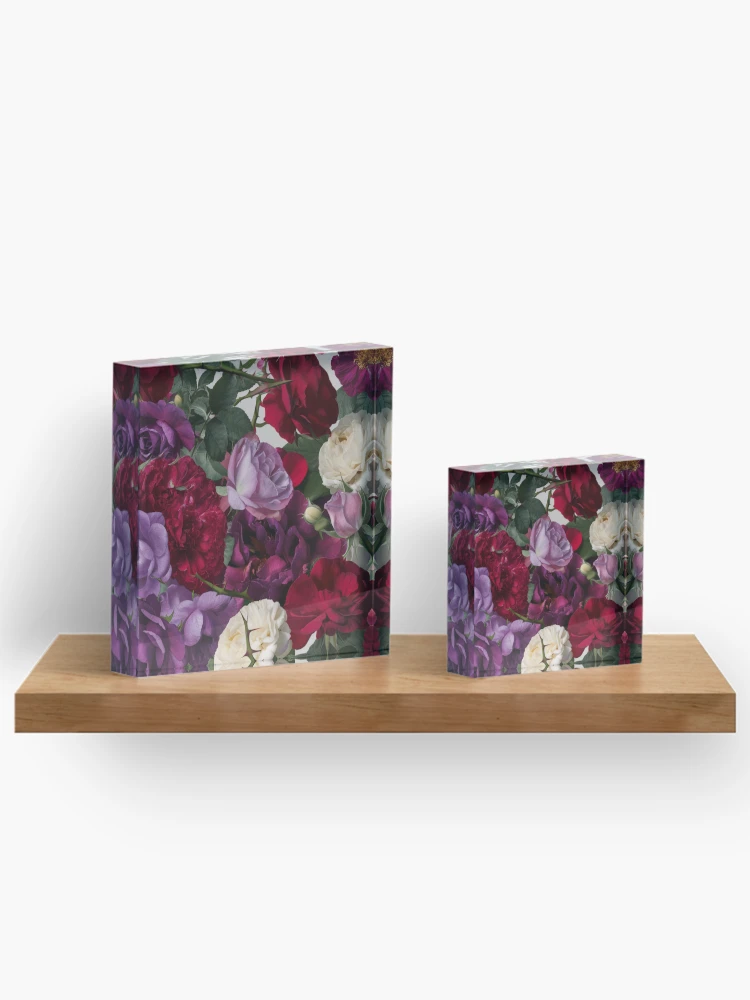 Thumbnail 3 of 5, Acrylic Block, Intertwining Colorful Roses Pattern designed and sold by Promoc.
