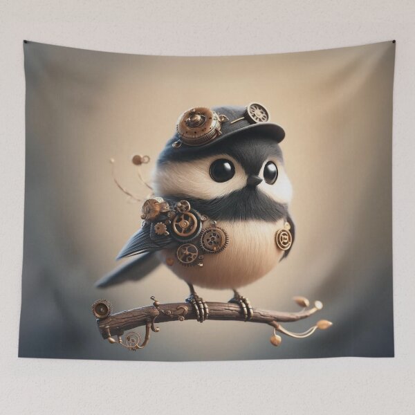 Item preview, Steampunk Black-Capped Chickadee designed and sold by Sillytoe.