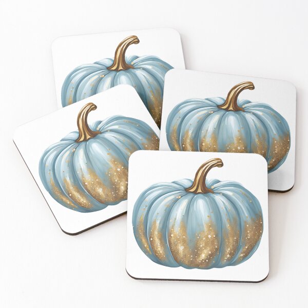Item preview, Blue Gold Halloween Thanksgiving Fall Autumn Pumpkin  designed and sold by SeaStarAlex.
