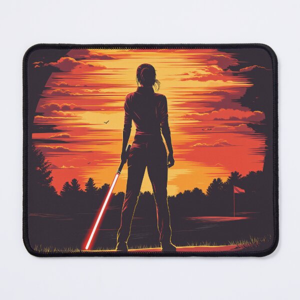 Item preview, Woman Golfer Holding a Lightsaber May the Course Be With You designed and sold by harmonicllc.