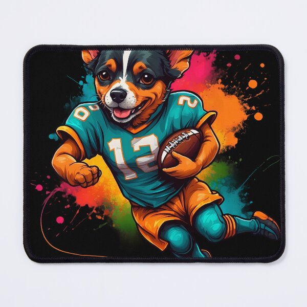 Item preview, Chihuahua Dachshund Pinscher dog playing american football designed and sold by Furrifico.