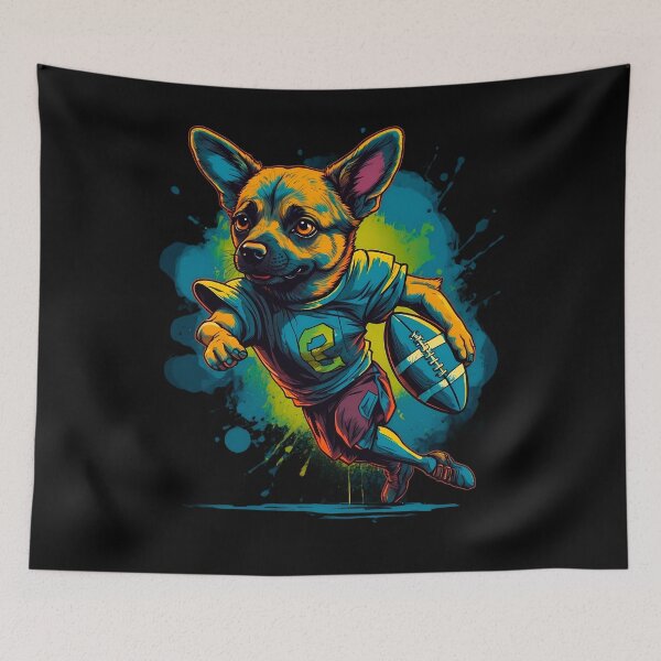 Item preview, German Sheppard dog playing american football designed and sold by Furrifico.