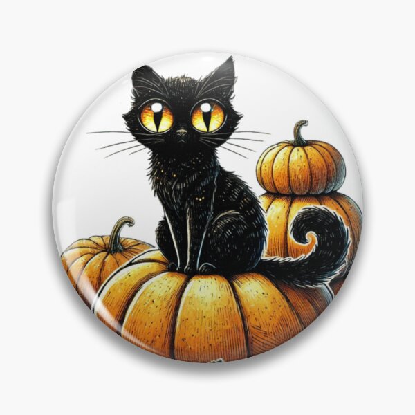 Item preview, Black cat on pumpkin designed and sold by II0FU5.