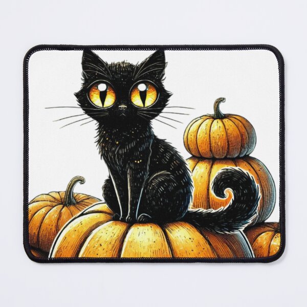 Item preview, Black cat on pumpkin designed and sold by II0FU5.