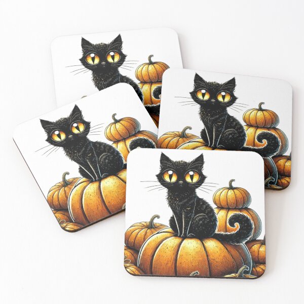 Item preview, Black cat on pumpkin designed and sold by II0FU5.