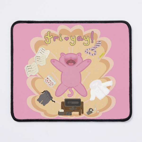 Item preview, Fri-yay! Weekend vibes with cute pink kittycat designed and sold by Catphonesoup.
