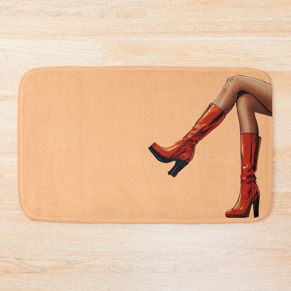 Item preview, Retro Female Legs In Red Boots - Vintage Biege designed and sold by AestheticArtHub.