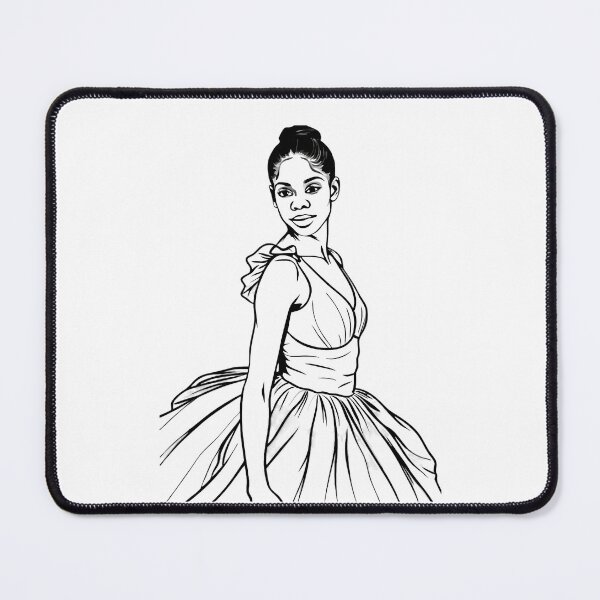 Item preview, Graceful Ballerina: Michael DePrince Line Art Illustration designed and sold by Pickmash.