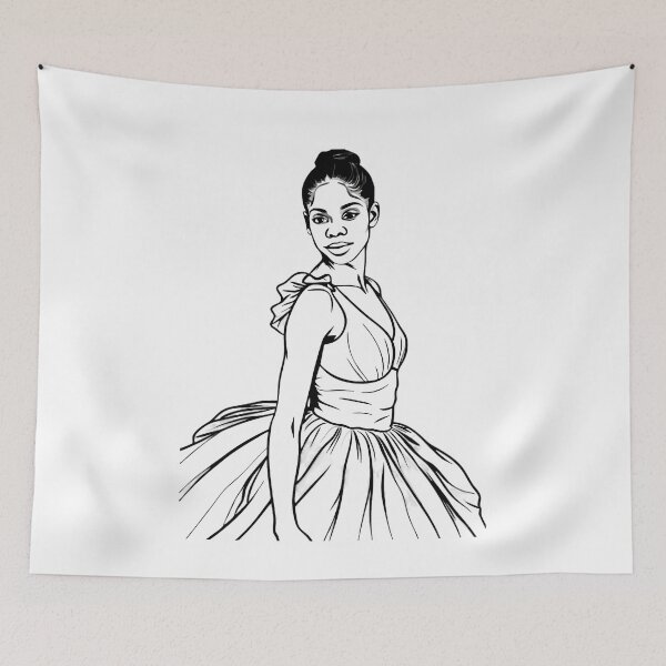 Item preview, Graceful Ballerina: Michael DePrince Line Art Illustration designed and sold by Pickmash.