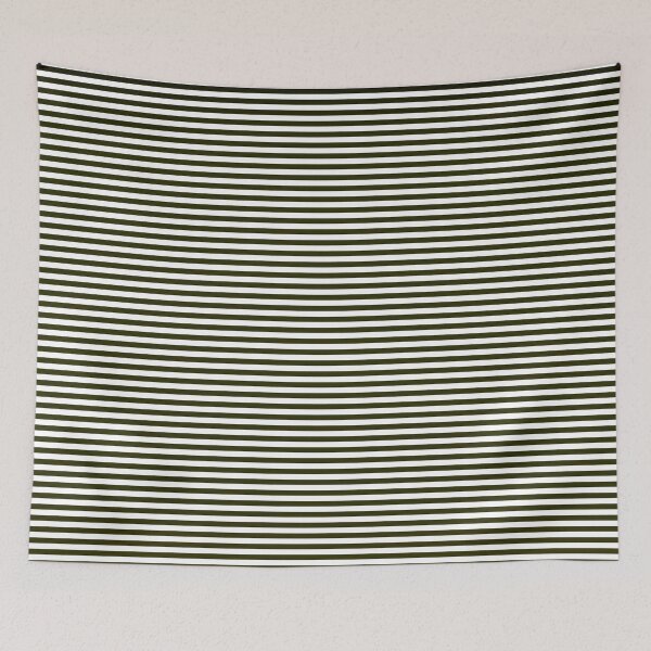 Item preview, Dark Green and White Horizontal Stripe Pattern designed and sold by ModdiesColors.