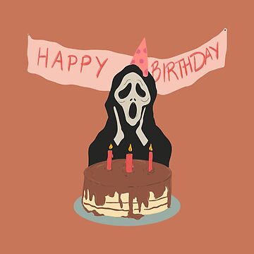 “Happy birthday ghost face” Sticker for Sale by Thalia Roman | Redbubble