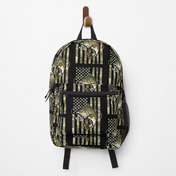 Item preview, Fishing Camouflage American Flag Bass Fish Camo Fisherman Angler Lucky Fishing  designed and sold by Bad Kitty Designz.