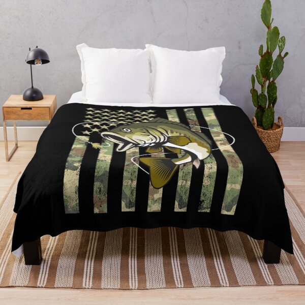 Item preview, Fishing Camouflage American Flag Bass Fish Camo Fisherman Angler Lucky Fishing designed and sold by Bad Kitty Designz.