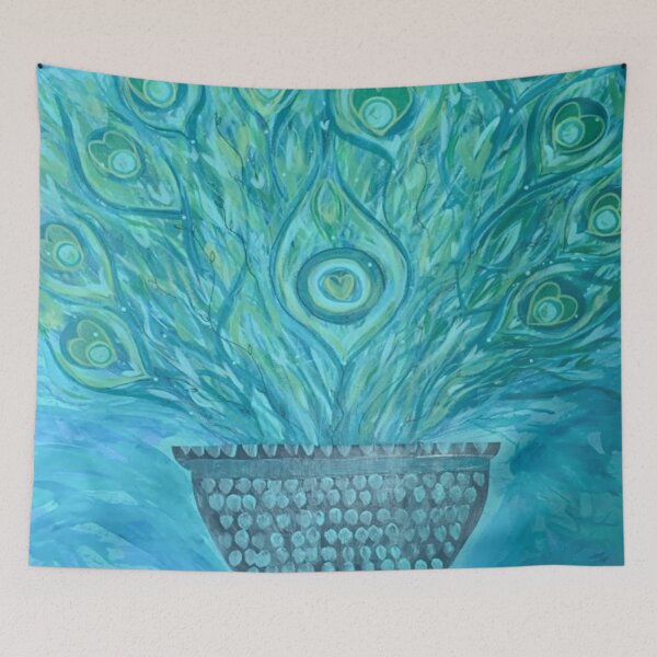 Item preview, Peacock Feathers Bouquet Painting designed and sold by bipolarvirgoart.