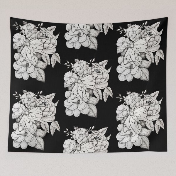 Item preview, Seeing eye moth with flowers designed and sold by FunChaosAmy.