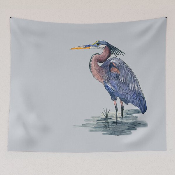 Item preview, Great Blue Heron in the Saltmarsh designed and sold by ALA Creative Studio.