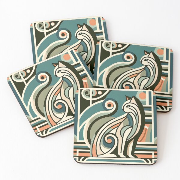 Item preview, Art Deco Cat Elegance designed and sold by JoeysPODShop.