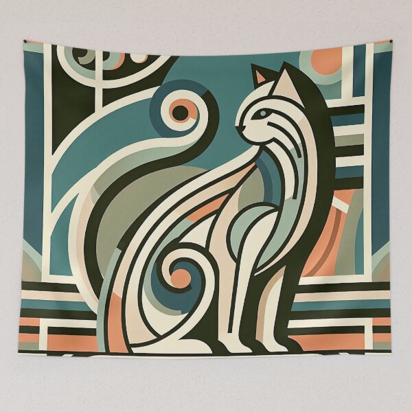 Item preview, Art Deco Cat Elegance designed and sold by JoeysPODShop.
