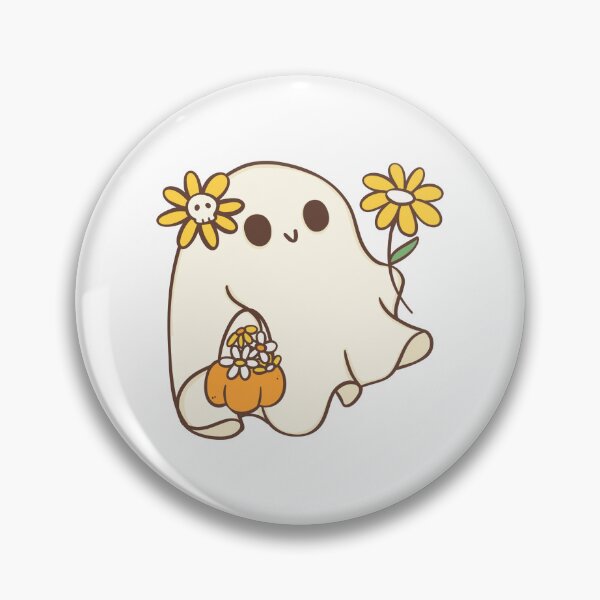 Item preview, Cute Happy Ghost W/ Flowers: Halloween Manhwa designed and sold by Allison Sparkles.
