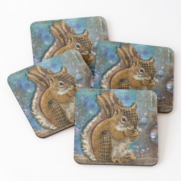 Item preview, Woodland Squirrel - Rustic Whimsical Retro Boho Wildflowers Forest Animal designed and sold by Jennifer  Lambein.