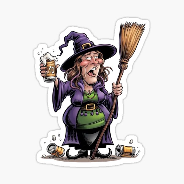 Item preview, Halloween Drunk Witch With A Beer designed and sold by Vicky021.