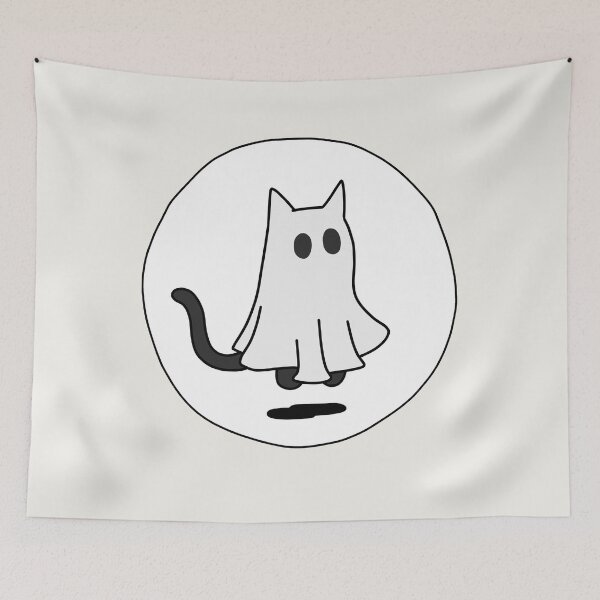 Item preview, Cute Halloween ghost black cat  designed and sold by fancykatze.