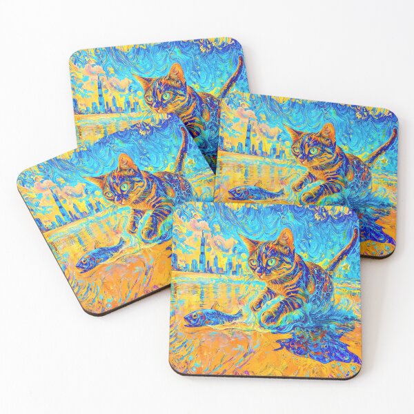 Item preview, Surreal Cat and Fish Encounter designed and sold by blackhalt.