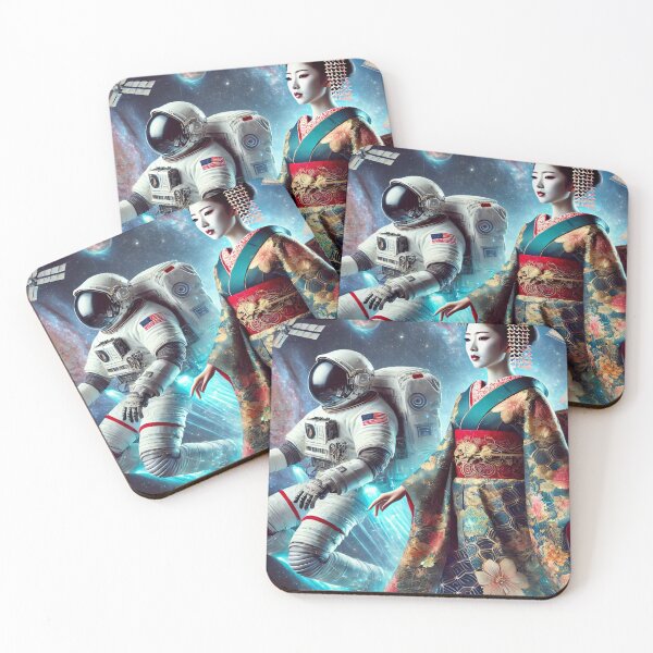 Item preview, Geisha in Space with Astronaut designed and sold by SakuraJapanArt.