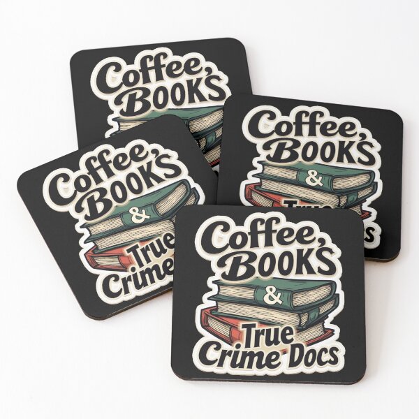 Item preview, Coffee, Books & True Crime Docs Design designed and sold by FunnyFarmDesign.