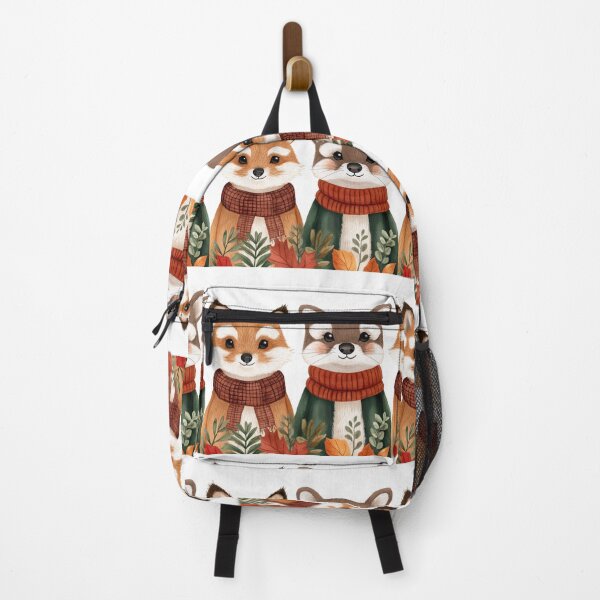 Item preview, Autumn Friends: Fox and Raccoon in Cozy Scarves designed and sold by WPCreator.