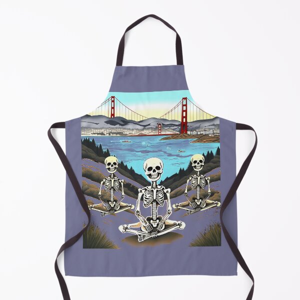 Artikelvorschau, Meditierende Skelette von Totenköpfen an der Golden Gate Bridge in San Francisco entworfen und verkauft von AuroraXGreen.
