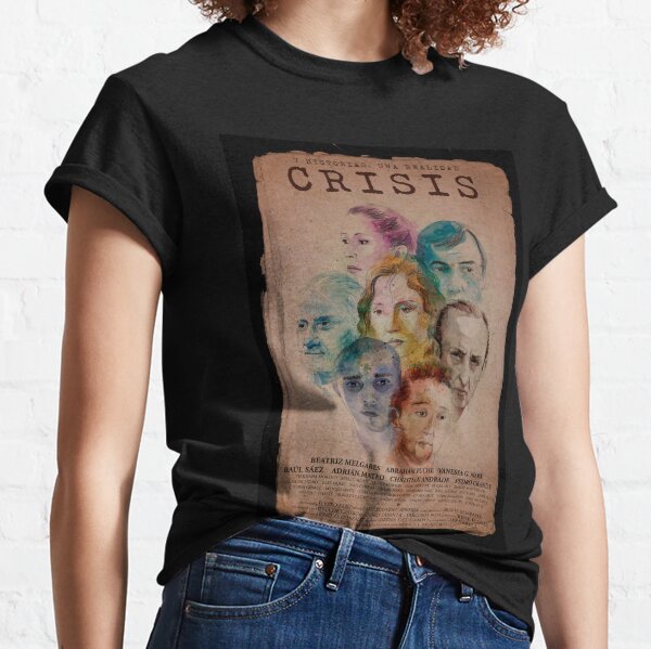Cartel CRISIS Borde Negro Camiseta clásica