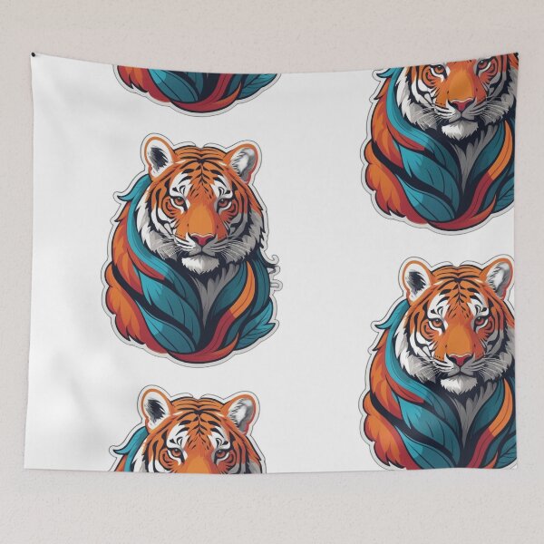 Item preview, Fierce Tiger Head Sticker - Bold and Striking Wildlife Design designed and sold by Icenutikul1122.
