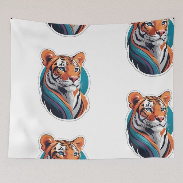 Item preview, Fierce Tiger Head Sticker - Bold and Striking Wildlife Design designed and sold by Icenutikul1122.