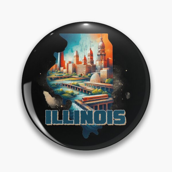Item preview, Illinois retro travel map of United States designed and sold by CleanDecor.