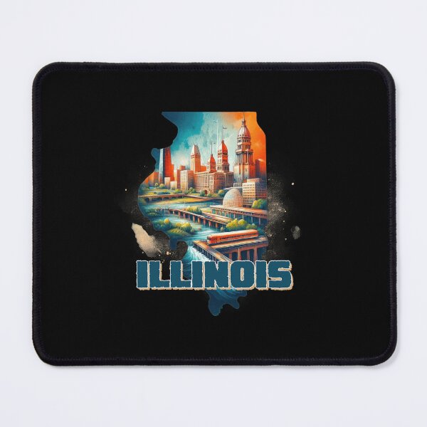 Item preview, Illinois retro travel map of United States designed and sold by CleanDecor.