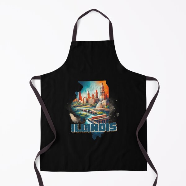 Item preview, Illinois retro travel map of United States designed and sold by CleanDecor.
